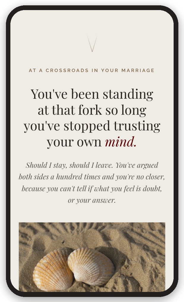 The HerOwnMind page open on a phone