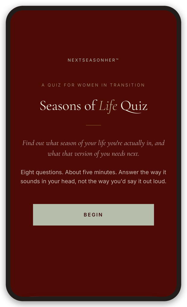 The Seasons of Life Quiz open on a phone